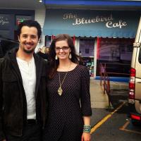 In front of the Bluebird Cafe