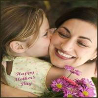 little girl giving her mom flowers on Mother's Day